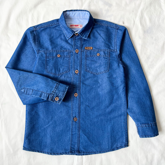 Camisa jean manga larga - azul