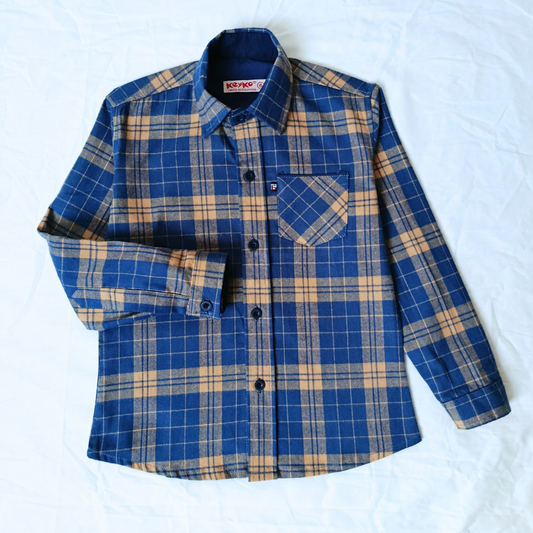 Camisa leñadora - Azul/beige