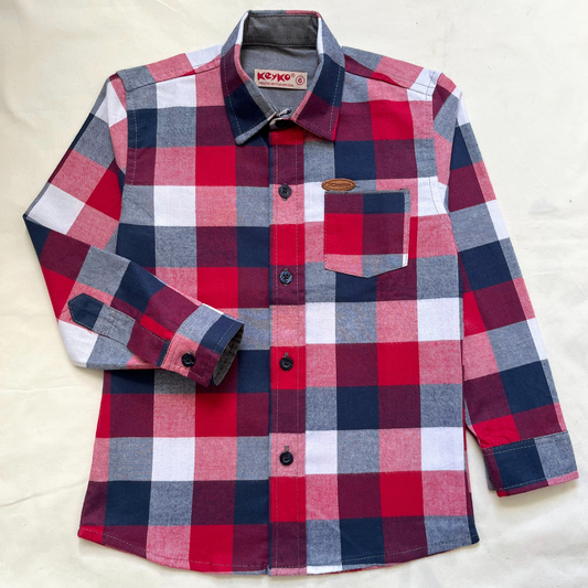 Camisa leñadora - Rojo/azul