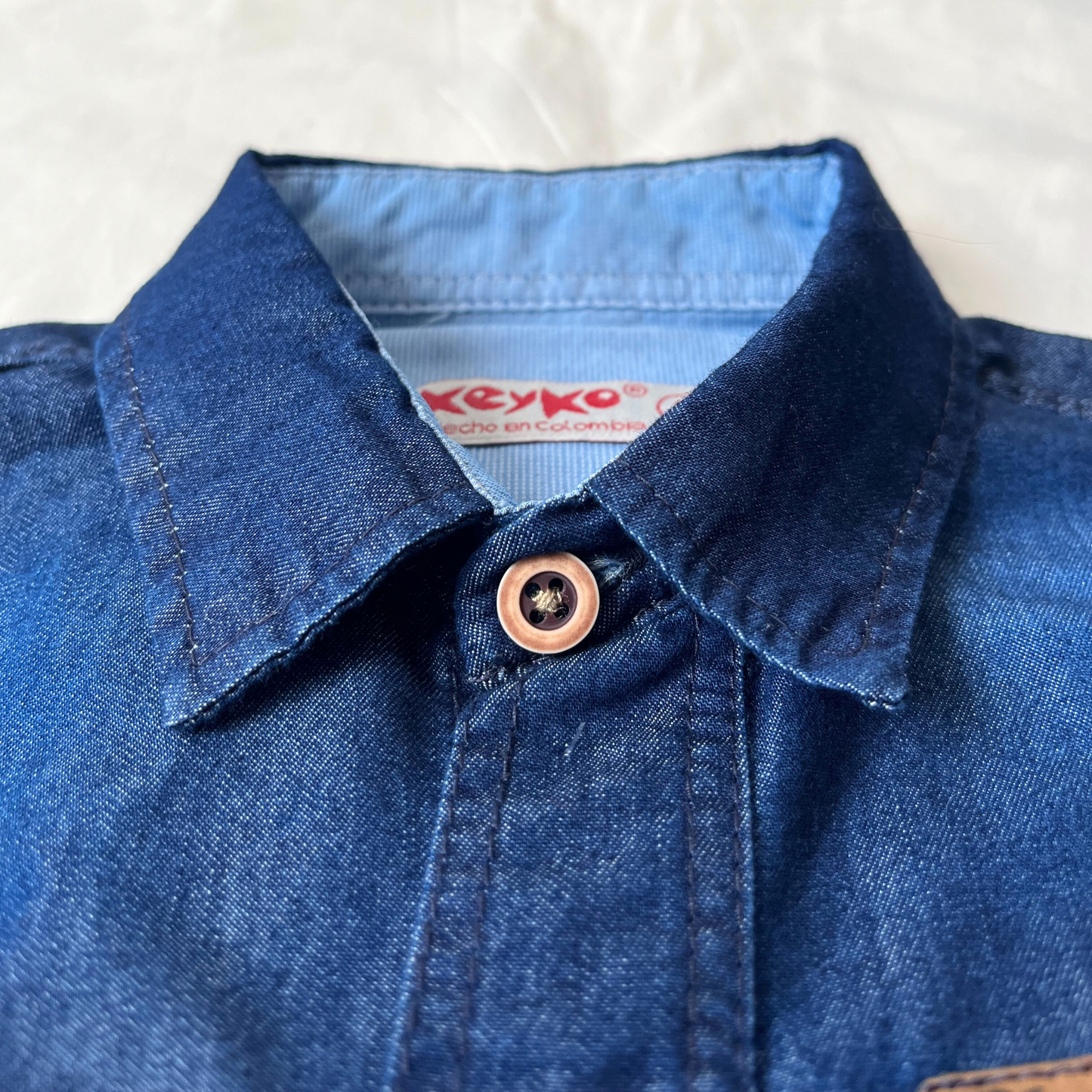 Camisa jean manga larga - azul oscuro