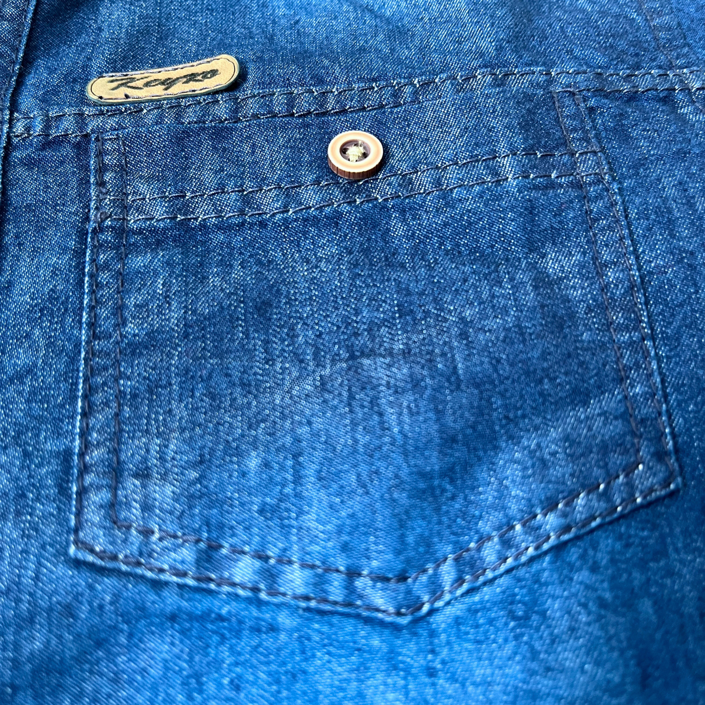 Camisa jean manga larga - azul oscuro