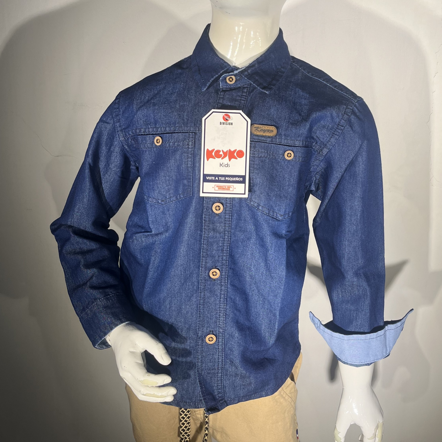 Camisa jean manga larga - azul oscuro