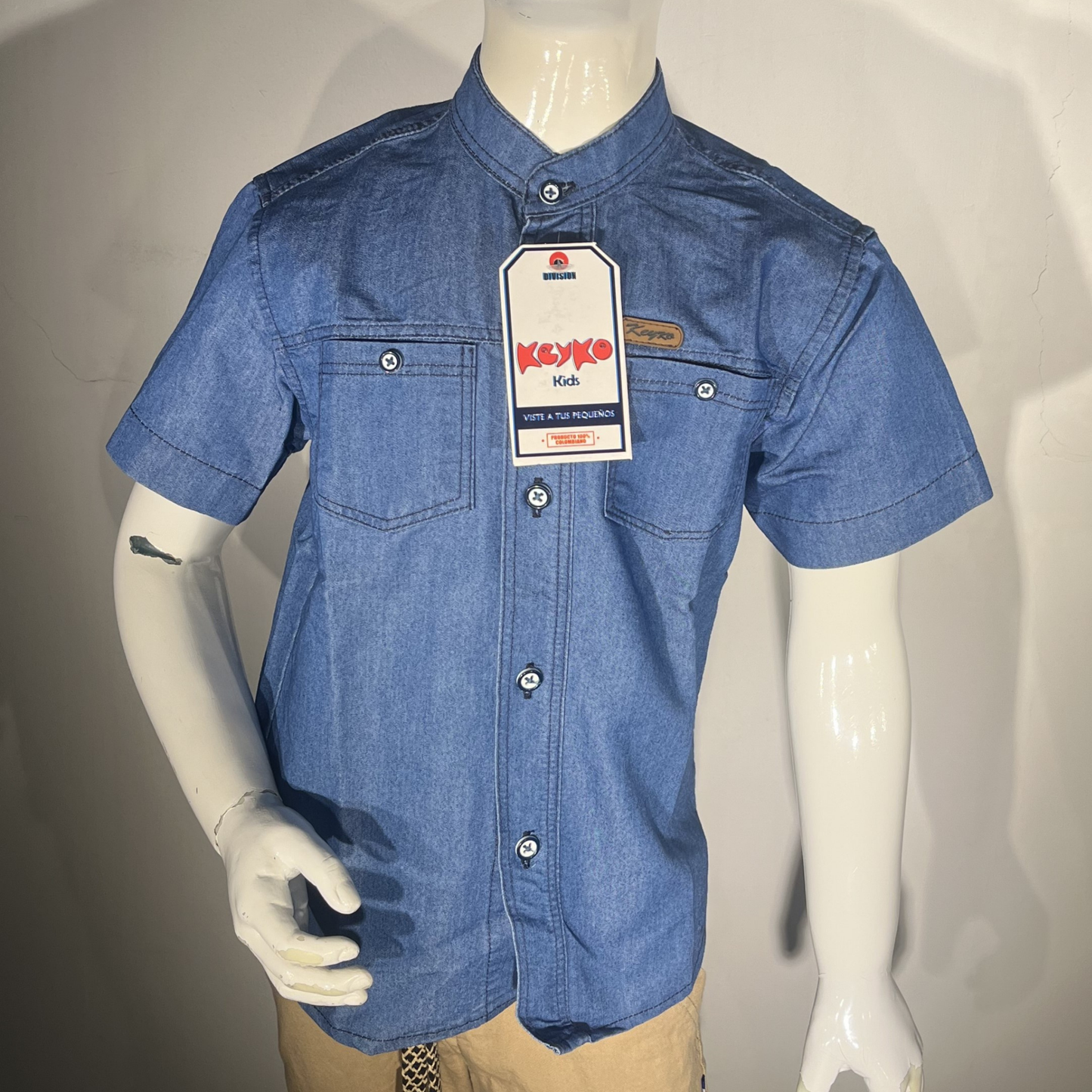Camisa jean manga corta - azul