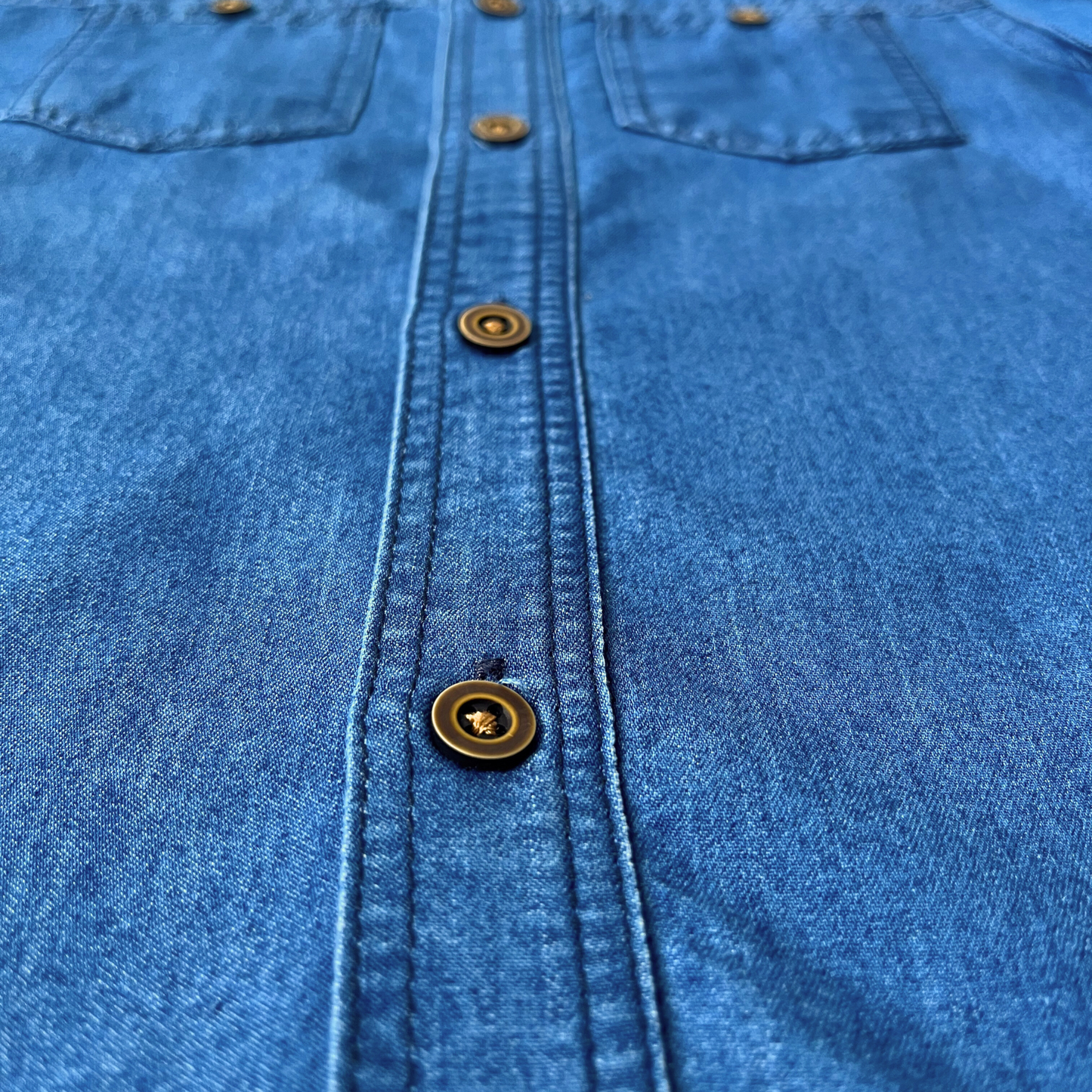 Camisa jean manga corta - azul